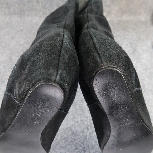 Colin Stuart Shoes Womens 6.5 Boots Tall Wedge Fashion Leather Pull On Black - Picture 13 of 16